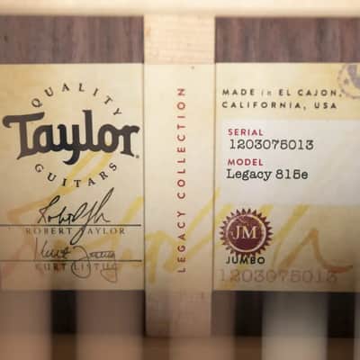 Taylor Legacy 815e Jumbo Acoustic/Electric Guitar with Hardshell Case - Demo image 20