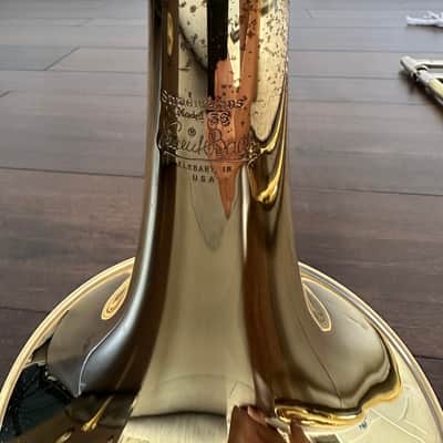 Bach 36 Stradivarius Professional Model Tenor Trombone with Traditional F Rotor 2010s - Clear-Lacquered Brass image 2