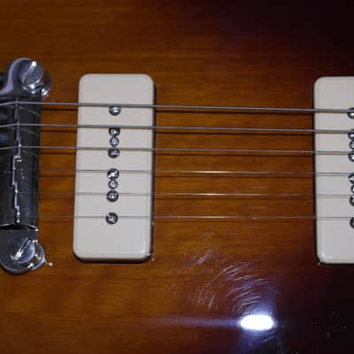 Michael Kelly Patriot Special P90 Pickups Set Neck Tobacco Burst Finish Grover Tuners Hardshell Case image 7