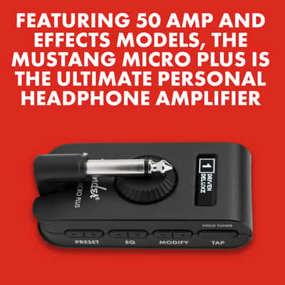 Fender Mustang Micro Plus Headphone Amplifier with Rechargeable Battery, Bluetooth Audio Streaming and 50 Amp and Effects Models, with 2-Year Warranty image 5