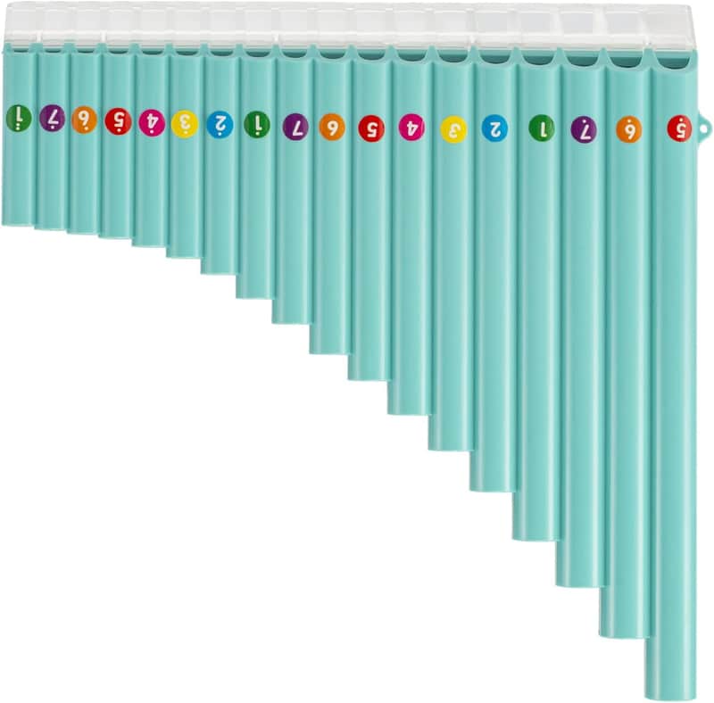 18 Pipes Pan Flute Eco-friendly Resin C tone Easy Learn Pan Flute, Blue image 1