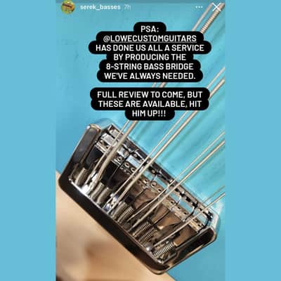 Lowe Custom Guitars 8-string Bass Guitar Bridge - Chrome image 10