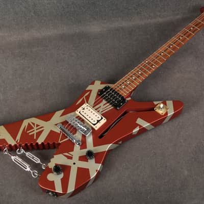 EVH Striped Series Shark Guitar - Burgundy with Silver Striped - 2nd Hand image 10
