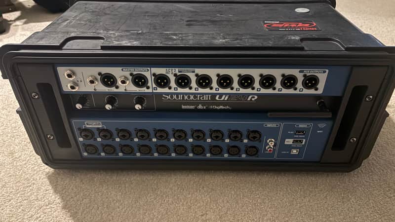 Soundcraft Ui24R mixer with iseries SKB fly rack, furman and | Reverb
