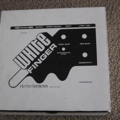 mostly very clean Electro Harmonix EMPTY BOX and printout copy of Owner's Manual & original Warranty / Registration card (+ bubble wrap and plastic bag) ONLY for White Finger Analog Optical Compressor pedal - classic casing size (NO pedal, NO adapter) image 8