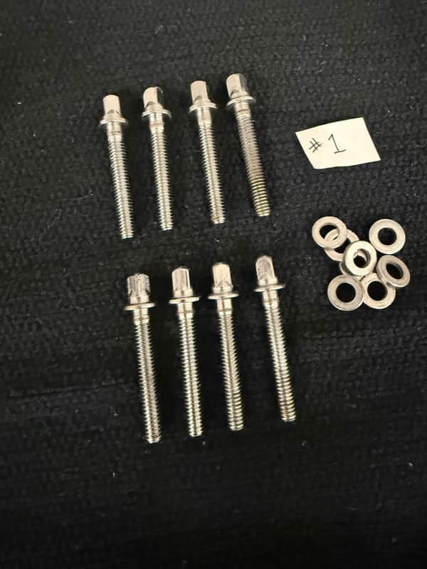 Set of (8)Vintage Camco Snare/ Tom / Floor Tom Tension Rods& Chubby Washers image 1