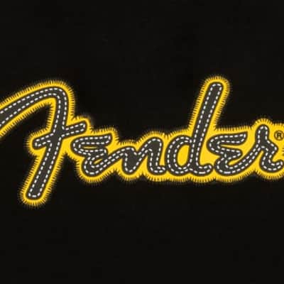 Fender Yellow Stitch Logo Hoodie, Blk M image 2