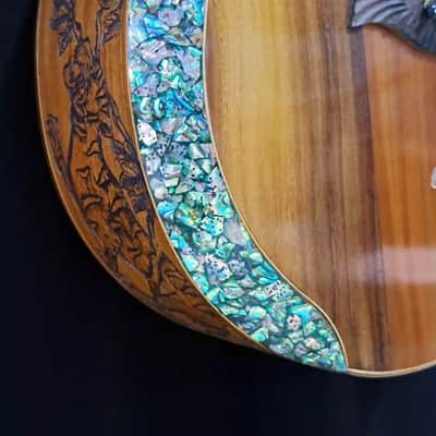 Blueberry Handmade Grand Concert Cutaway Guitar Tiger Motif image 12