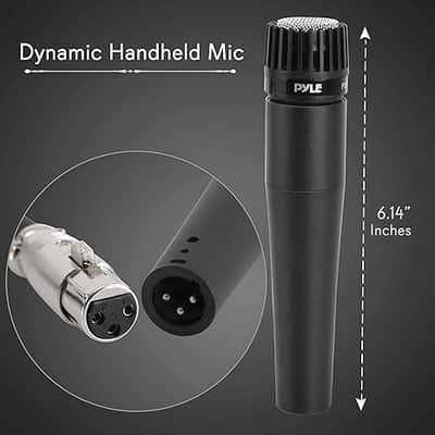 Dynamic Handheld Microphone, Professional Moving Coil Mic with Built-in Pop Filter, Wide Frequency Response, High Signal Output, Rugged Design, Low Noise Circuitry, 15' ft. XLR Cable Included image 2