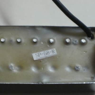 used 2004 Ibanez Super 58 Bridge HB pickup, Chrome, Indonesia, Ceramic (7.82k) SP-58-R, the R stands for rear which is bridge (but can go in Neck position, Ibanez pickup modeled after PAF) 4 conductor +springs/screws, SP-58 image 9