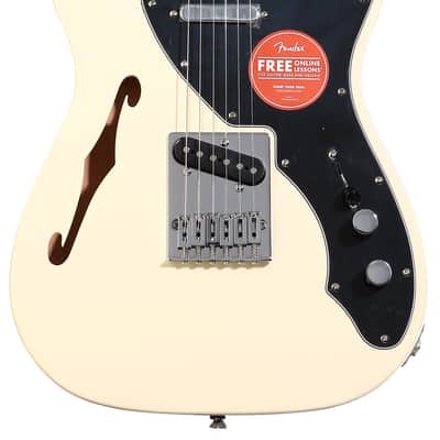 Squier Affinity Series Telecaster Thinline Electric Guitar - Olympic White with Laurel Fingerboard image 3
