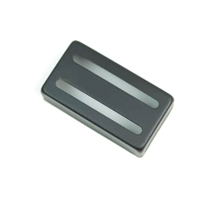Two slot Humbucker cover for Filtertron style guitar pickup ,Metal Black