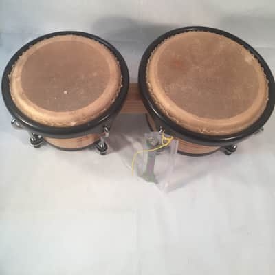 MP Custom Pro Bongo Set in Natural Wood-Skin Drum Heads-Tunable-7" and 8.5" image 2