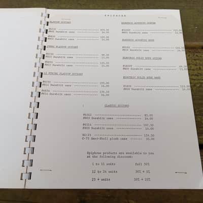 Vintage 1971 Epiphone Guitar and Bass Catalog and Price List! Rare, Original Case Candy, Paperwork! image 15