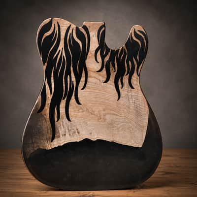 MH Customs “Blackfire Renegade Blank” — Quilted Maple T-Style Body | Custom-Rout Ready 2026 - Nitrocellulose Gloss image 1