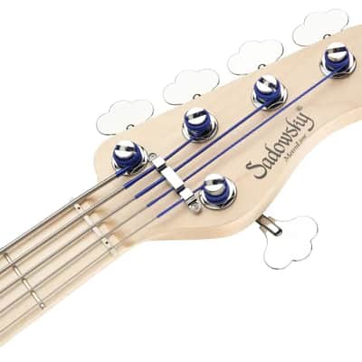 Sadowsky MetroLine 21-Fret Vintage P/J Bass-Swamp Ash Body-5 String-Nirvana Black Transparent Satin image 7