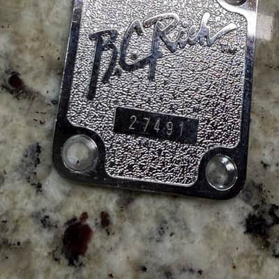 B.C. Rich Neck plate Withe Serial Number - Chrome image 2