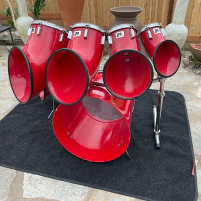 Vintage North Drums 6pc Drum Set kit - Red Finish image 5