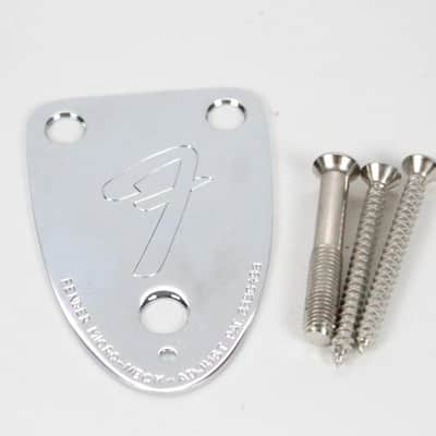 Fender Stratocaster/Telecaster 1970s Style Chrome Neck Plate Reissue 3-Bolt image 1