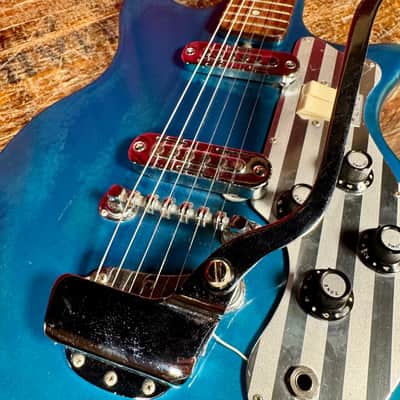 1965 Teisco Del Rey ET-201 Electric Guitar Blue image 10