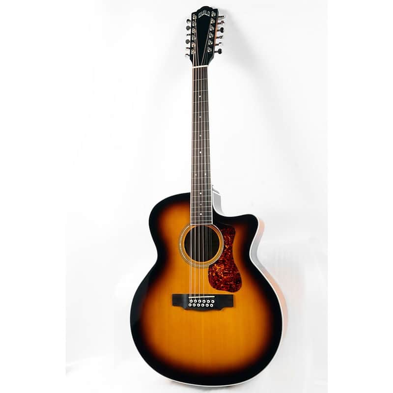 Guild F-2512CE Deluxe 12-String Cutaway Jumbo Acoustic-Electric Guitar Regular Antique Burst image 1