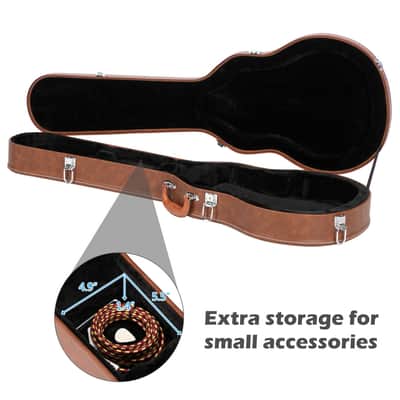 Glarry Hard-Shell Electric Guitar Case for LP or GLP Style Electric Guitar Bulge Surface 2020s - Brown image 12