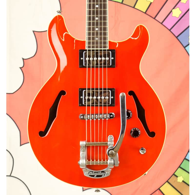 Used 2001 Hamer Newport Electric - Orange Sparkle Guitar, Hard Case image 1