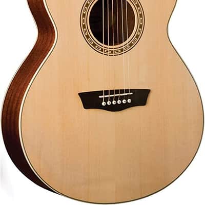 Washburn Harvest 6 String Acoustic Guitar, Right, Natural (WG7S-A) image 5