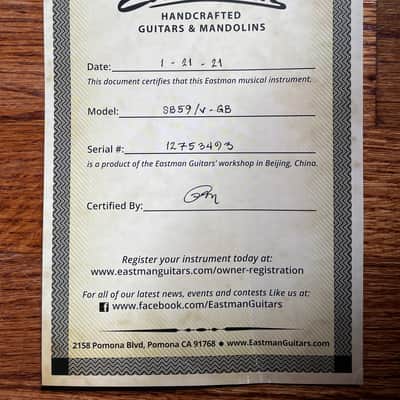 Eastman SB59/v GB  “Les Paul” image 10