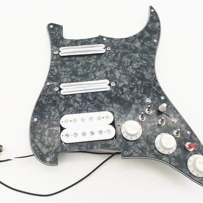 Black Pearl Strat Style Guitar Loaded Prewired Pickguard, SSH Pickups image 1