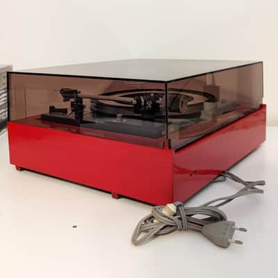 Dual 1209 Idler Drive Turntable - Serviced & Lubricated - Custom Red Plinth - w/ Shure M71 & Dual TVV46 Preamp image 16