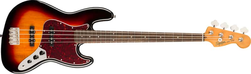 Squier E120-Fender Classic Vibe ’60s Jazz Bass®, Laurel Fingerboard, 3-Color Sunburst- Sunburst image 1