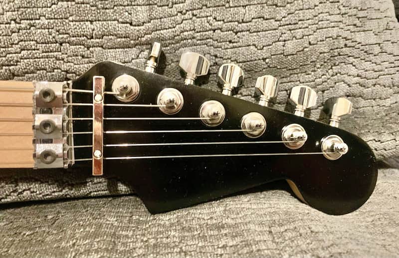 CUSTOM WARMOTH MAPLE STRAT / STRATOCASTER (BEE / BUMBLEBEE) BLACK-HEADSTOCK LOADED NECK image 1