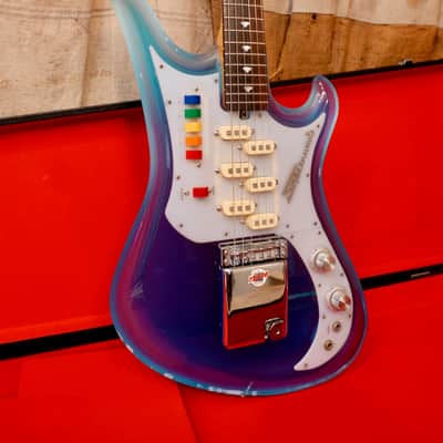Teisco  Spectrum 5  1990 - Frosted Blue Acrylic image 3