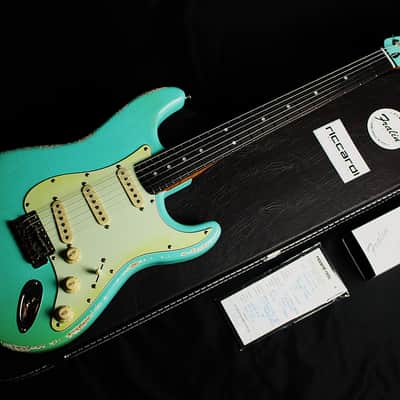Riccardi Relics USA Strat, Fralin Blues Special pickups, MJT Seafoam Green Alder body, Nitro Roasted Maple neck with painted headstock, Hardcase image 22