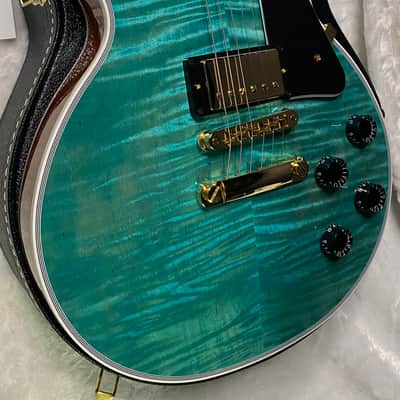 NEW! Gibson Dealer Select Custom Shop Les Paul Custom AAA Flame Top - Aqua Blue - Authorized Dealer - WOW! 8.2 lbs - G07380 image 4