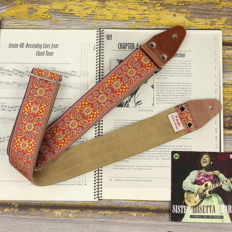 Pardo retro guitar strap model Andromeda, backing suede image 1