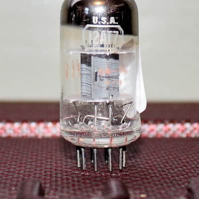 RCA 12AT7 ECC81 NICE BALANCE GRAY PLATE HALO GETTER TEST NOS+ VINTAGE 1964 image 2