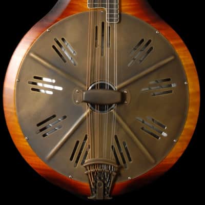 National Reso-Phonic RM1 Mandolin 2025 Walnut Back Figured Maple Top Antique Brass Parts - IN STOCK NOW! image 10