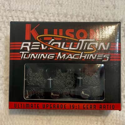 Kluson Revolution 6-in-Line F-Mount Locking Tuners Black image 1
