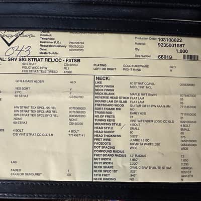 Fender Fender Custom Shop Stevie Ray Vaughan Signature Stratocaster Relic - 3-tone Sunburst image 3