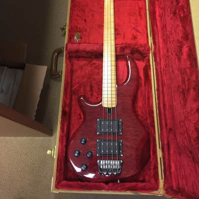 Wal  Bass Guitar 1998 Red - Left Handed, Quilted Maple Facings - JUST REDUCED!! image 2