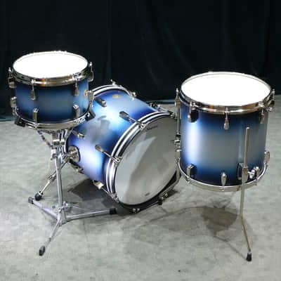 Slingerland Radio King 8x12 14x14 14x18 Blue and Silver Drum Kit image 2