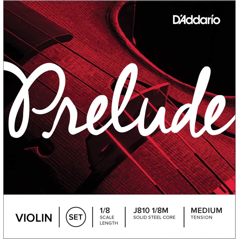 D'Addario J810 1/8M-B10 Prelude 1/8 Violin Strings - Medium (10) image 1