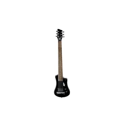 Hofner Shorty Guitar Shorty Full Sized Neck Travel Electric Guitar Black image 1