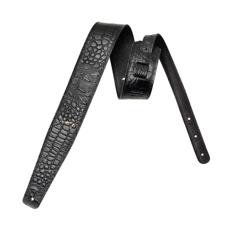 2.5" Faux Gator Leather Backed Guitar Strap - Dark Brown/Brown Extra Long (adjusts from 53" - 60") + $30.00 image 1