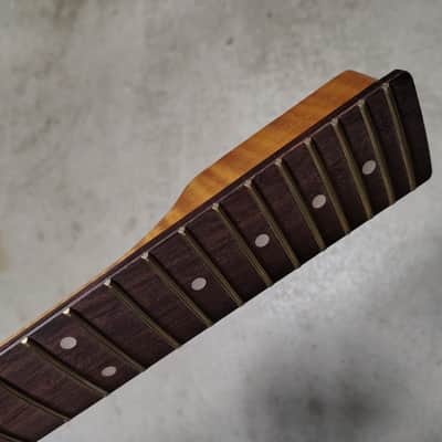 Flame Roasted Maple Tele Neck fits fender Telecaster body 22 frets modern image 5