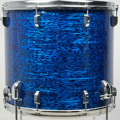 Leedy 20/13/16/18" Vintage 60's Drum Set - Blue Agate Partial Rewrap image 10