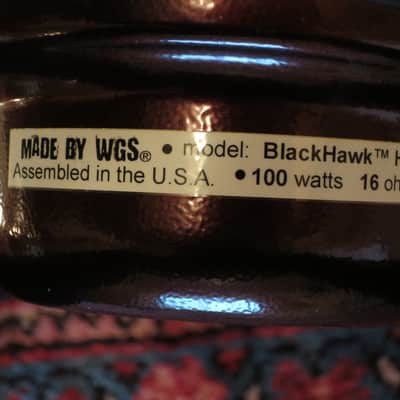 WGS Blackhawk HP AlNiCo 12" 100 W - 16 ohm Speaker image 2