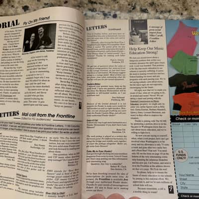 Fender Frontline Magazine 1990 Tracii Guns stratocaster telecaster Stevie Ray Vaughan Kubicki  Bass image 4